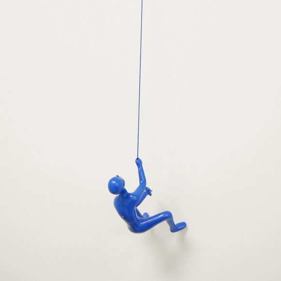 Climbing Man Home Decor Classic Wall-Art Sculpture | 1-Piece | Blue | - Picture 2 of 5